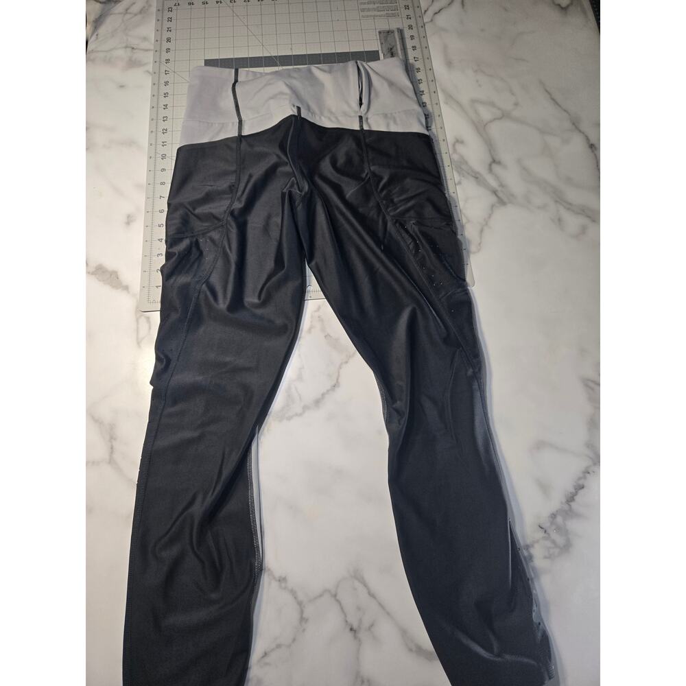 iFit Womens Gray Black ColorBlock HIGH-Waist Athletic Leggings Size XL